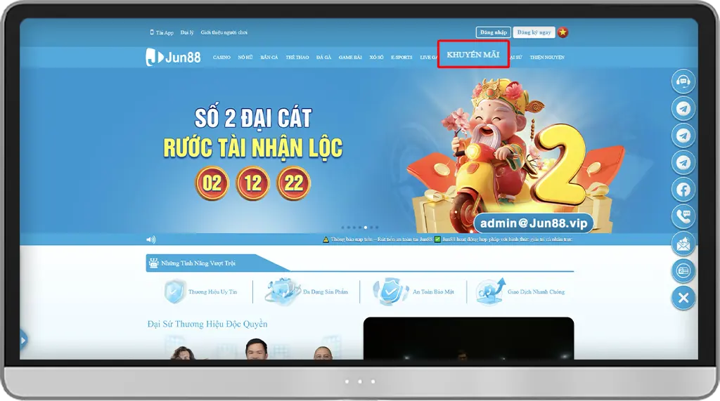 Bước 1: Tại Trang chủ » Chọn Khuyến mãi